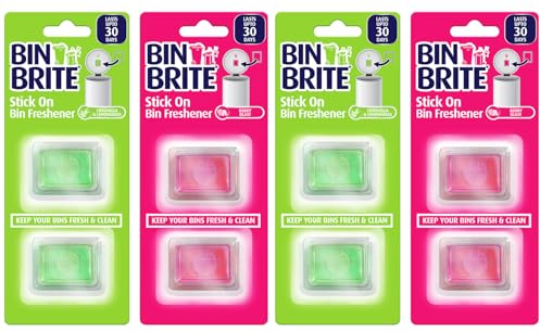 8 x Stick ON Bin Freshener Smelling FRESH Dustbins Swing Pedal Air Fragrance Berry Blast | Citronella & Lemongrass | UK FREE P&P