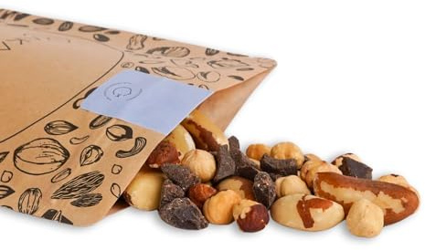 Makadamia - Mix Frutta Secca e “Cioccolato di Modica IGP” 80% 500 g - Dark Choco 80 - Scaglie da Cioccolato di Modica IGP 80%, Nocciole Pelate Tostate, Noci del Brasile.