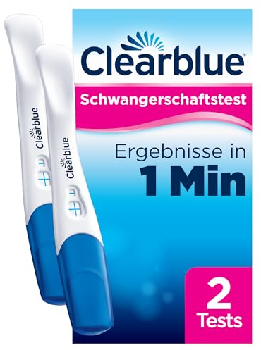 Clearblue Schwangerschaftstest, Schnelle Erkennung, Ergebnis innerhalb von 1 Minute, 2 Tests