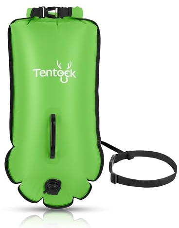 Tentock Bouée de natation pour adultes, sports nautiques en plein air, nouvelle mise à niveau pour la natation 2026, sac humide, coussin de natation, poche étanche, pour enfants, 28 l, vert
