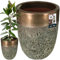 KOTARBAU® Blumenkübel Höhe 57 cm ⌀ 44 cm Blumentopf Gold Keramik Pflanzkübel frostsicher Übertöpfe für draußen Flower Pot Outdoor & Indoor Pflanzkübel innen außen
