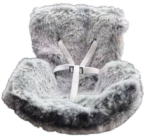Car Seat for Labubu Dolls, Cute Cozy Seat with Soft Furry Cushion, Stylish Air Vent Clip & Desktop Stand Decor for Labubu Fans, Kids, Doll Collectors, Functional Car Ornament (Gray)