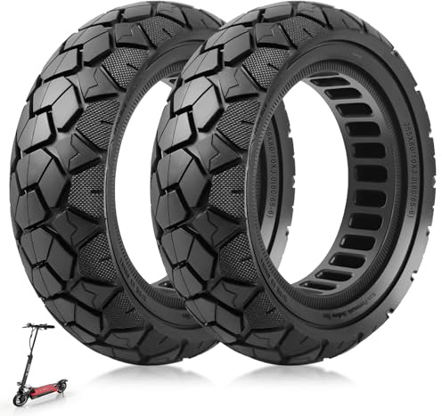 VOLOHAS 10x3 Solid Tire 80/65-6 for Kugoo M4/M4 Pro/Kukirin G2 Max, Joyor Y8-S, Nanrobot D6+, Kaabo Mantis Electric Scooter 10-inch 255x80 Tire High-Elasticity Replacement Tire (2 PCS)