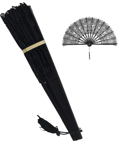 Générique Éventails À Main pour Femmes | Éventail Pliant en Dentelle pour Halloween | Accessoire De Danse Décoration De Mariage pour Femmes Filles Proches