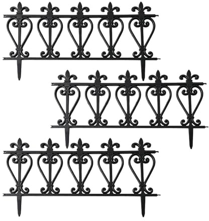 Borduras Decorativas para Jardín - Set de 3 Unidades de Valla Decorativa para Parterre - Bordes para Parterres y Plantas | para, Entrada, Parque, Patio, Jardín Trasero, Macizos de Flores