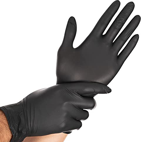 FRANZ MENSCH Hygostar Nitrilhandschuhe Safe Light | puderfrei, Karton, schwarz, 8/M, 24cm, 1000 Stück, Einweghandschuhe, Einmalhandschuhe, in Gr. XS, S, M, L, XL & XXL