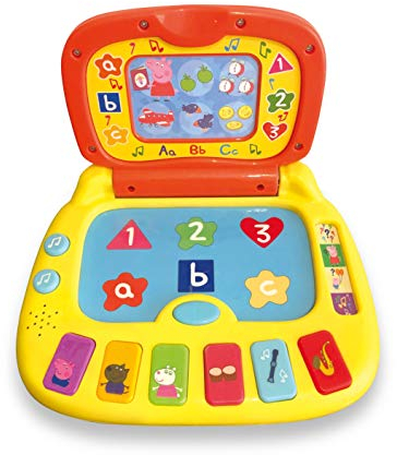 Peppa Pig PP02 Peppa's Laugh & Learn Toy Laptop for Kids-Interactive Learning & Child Development, Colours, Shapes, Letters & Numbers Recognition-Features 4 Fun Activities, 3+ Years, Single, Multi