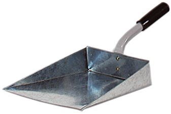 Paletta in Lamiera Zincata Argento con manico Nero alzaimmondizia 35x20x5 cm EV