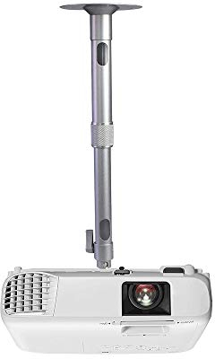 Drsn Supporto Soffitto per Proiettore, 26-40cm Altezza Regolabile | 3.5kg Capacità di Carico | Rotazione a 360 °, Angolo Inclinazione di 90°, Supporto da Soffitto e da Parete per Mini Proiettore/CCTV