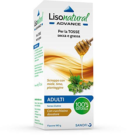 EG Lisonatural Advance Adulti – Sciroppo con Ingredienti di Origine Vegetale per Tosse Secca e Grassa a Base di Miele, Piantaggine e Timo