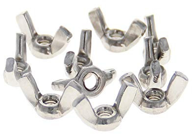 MroMax Tuercas de ala rosca M4 10 piezas de acero inoxidable mariposa tuerca torciendo sujetadores piezas para interior y exterior