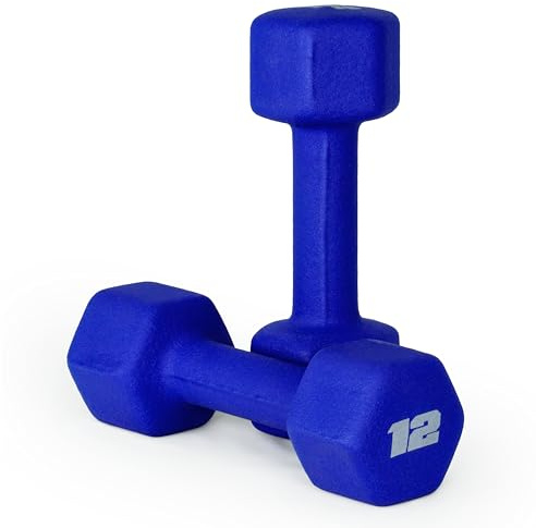 CAP Barbell Neoprene Dumbbell Weights, 12 lb Pair, Admiral Blue