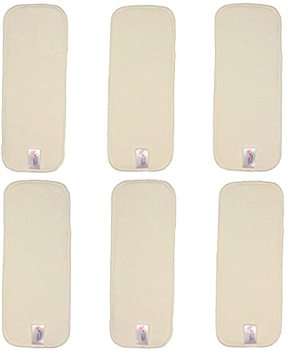 Littles and Bloomz BB6 Windeleinlage, Bambus, wiederverwendbar, 6 Stück