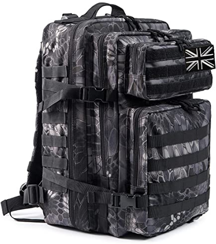 QT&QY 45L Military Tactical Backpacks Molle Army Assault Pack 3 Day Bug Out Bag Hiking Treeking Camouflage Hunting Rucksack