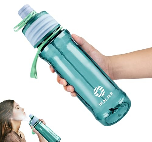 Healter 650ml Borraccia Spray Bottiglia d'acqua Sportiva per Spray Borraccia a Prova di Perdite per Ciclismo Arrampicata Fitness,Sport all'aria Aperta Hydratation(Blu)