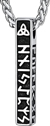 FaithHeart Pendentif Viking Runes Bijoux Collier Acier Inoxydable