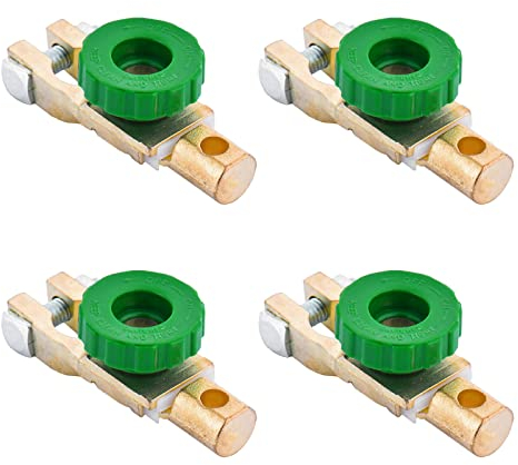 Nizirioo 4 Stück Batterieklemmen, Batterie Trennschalter, Batterie Polklemmen, Batterieschalter Batteriehauptschalter 400a Messing Batteriepolklemmen Für Auto Boot Wohnmobil Caravan 17mm