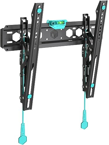 ONKRON TV Wandhalterung neigbar für 32-70 Zoll Fernseher bis zu 60 kg, Ultra Slim TV Halterung flach, Fernsehhalterung VESA 75x75-400x400, neigbare Wandhalterung Fernseher Schwarz TM5-B