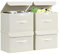DIMJ 4 Stück Aufbewahrungsboxen mit Deckel, Faltbare Aufbewahrungskiste mit Griff, Aufbewahrungskorb Stoff, Ordnungsboxen Kleiderschrank Organizer, Faltbox für Kleidung, Beige