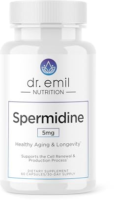 DR. EMIL NUTRITION Men & Women Spermidine 5mg Supplements | Aging Supplement | Pure Spermidine 3HCL & Thiamin 20mg | 60 Capsules | 30 Day Supply
