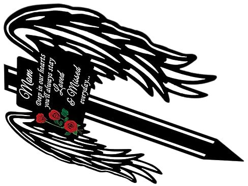 Didiseaon Tarjeta Del Ángel Del Cementerio Estaca De Metal Conmemorativa Decoración De Tumba Para Jardín