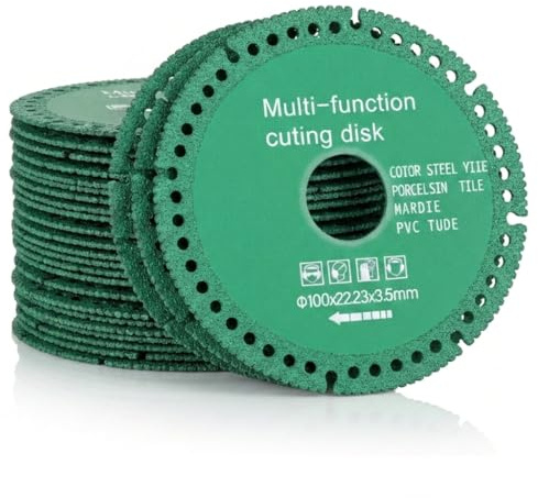 12 Pack Indestructible Disc for Grinder, 4 Inch Cutting Disc for Angle Grinder, 7/8 Arbor, 12,200 RPM Circular Saw Blades for Rock Slab, Tile Ceramic Porcelain Marble Metal Wood PVC