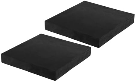 PATIKIL Rubber Anti-Vibration Pads, 2 Pcs Square Vibration Isolation Mats 8 x 8 x 1.2 for HVAC Air Conditioner Air Compressor Washer Dryer, Black