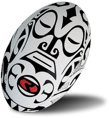 RUGBIER – Pallone da Allenamento per Rugby – Taglia 5 Training – Alta Gamma – Allenamento e Gioco – Categorie Maschili e Squadre Senior – Maori Face