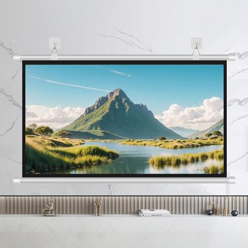 YHDMDQ Manual Pull Down Projector Screen, 40 50 60 70 HD Movie Screen, Home Theater Projection Screen, Portable Display Screen(72 Inch(4:3))