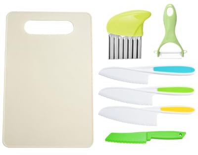 ZAMXHUG 7 Pezzi Set di Coltelli per Bambini, Coltello Bambini, Set Coltelli Bambini 2 Anni, Set di Coltelli da Cucina per Bambini, per Tagliare e Cucinare Frutta o Verdura per Piccoli