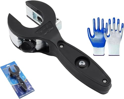 YUETTYY Cortador de tubos de trinquete con par de guantes para cortar de 8 a 29 mm, cortador de tubo de trinquete fácilmente maniobrable que corta herramientas y guantes a través de tubos resistentes