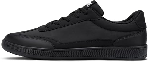 LARNMERN - Zapatos de trabajo para hombre, zapatos de seguridad, calzado de pie descalzo con punta ancha, transpirables, con puntera de acero, Negro , 44.5 EU