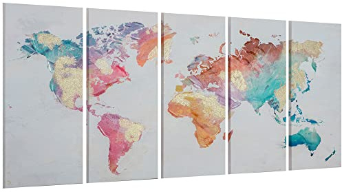 HOMCOM Stampa su Tela 5 Pezzi per Casa e Ufficio 80x40cm Multicolore