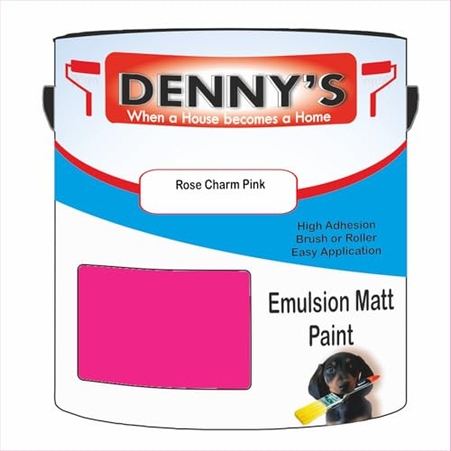Premium Interior Wall & Ceiling Emulsion Paint – Rose Charm Pink – Rich Matt Finish, Durable & Washable, Low Odour, Ideal for Living Rooms, Bedrooms & Hallways (1 Litre Tin)