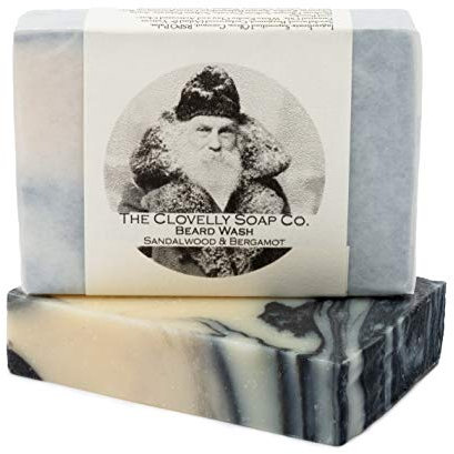 Clovelly Soap Co Natural Handmade Beard Shampoo Soap Bar Sandalwood & Bergamot 100g