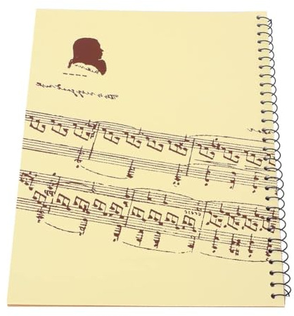 Alomejor Cuaderno de Música A5, 50 Hojas Papel Premium para Partituras - Ideal para Bolígrafos, Lápices y Plumas Estilográficas - Cuaderno Composición Musical con Portada Amarilla Resistente
