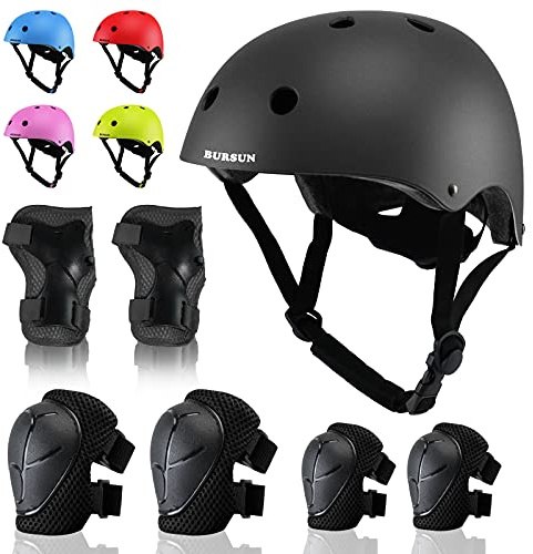 Kids Bike Helmet Adjustable Toddler Skateboard Helmets for Kids 2-3-5-8/8-14 Years with Knee Elbow Wrist Pads for GirlsBoys Youth Bicycle Helmet for Scooter Roller Skating Balance Bike