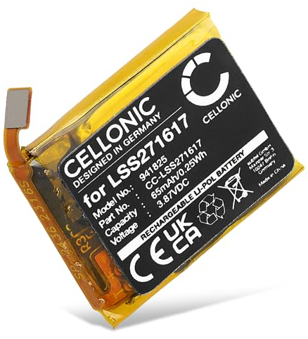 CELLONIC, Battery for Smartwatch & fitness tracker compatible with FitBit Charge 5 (65mAh, 3.87V) Replacement battery LSS271617