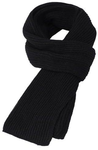 NyxSeat Schwarzer Strickschal, Warmer Winterschal, Modischer Schal, Schwarzer Schal Für Männer Und Frauen, Modische Warme Winteraccessoires Für Frauen