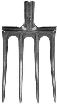 flexman Digging Fork, High Carbon Steel Gardening Digging Fork for Heavy Duty, Commercial, Industrial, Farms Ranches (4 Tine)