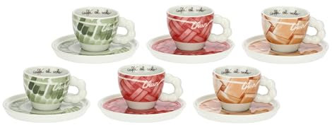 THUN AbbracciAMI - Juego de 6 tazas de café expreso de porcelana