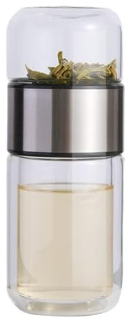 Infuseur à thé en verre - 420 ml - Bouteille infuseur à thé en verre pour thé en vrac - Tasse avec passoire à thé en verre - Bouteille en verre avec infuseur à thé - Cadeau pour les amateurs de thé -