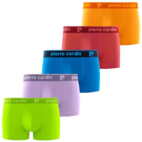 Boxer da Uomo in Cotone, Mutandine da Uomo Naturali e ipoallergenici, Confezione da 5, Turchese/Verde/Viola/Arancione/Rosso, XL