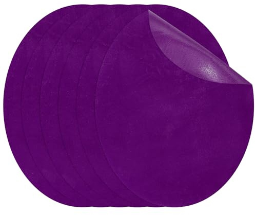 PATIKIL Toppe Da Stirare 11 x 14 cm, 6 Pezzi Toppe Ovali Per Gomiti Riparazione Ginocchio Applicazioni In Tela Suede Per Riparazione Camicie Jeans Giacca Abbigliamento, Viola