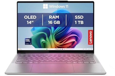 Lenovo Yoga Slim 7 Aura Edition Notebook Copilot+ PC - Display OLED 14 2.8K WQXGA+ (2880x1800), Intel Core Ultra 7 256V, RAM 16 GB, 1 TB SSD, Grafica Intel Arc, Windows 11 Home - Luna Grey