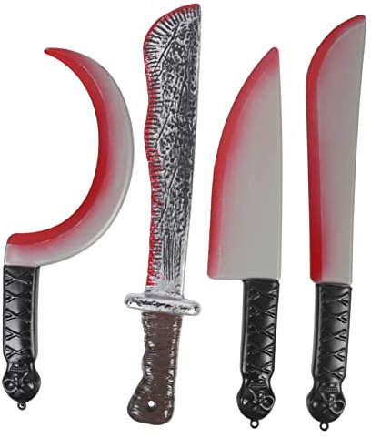 YARNOW 4pièces Faux Couteaux Halloween Plastique Jouets Couteaux Accessoires De Fête