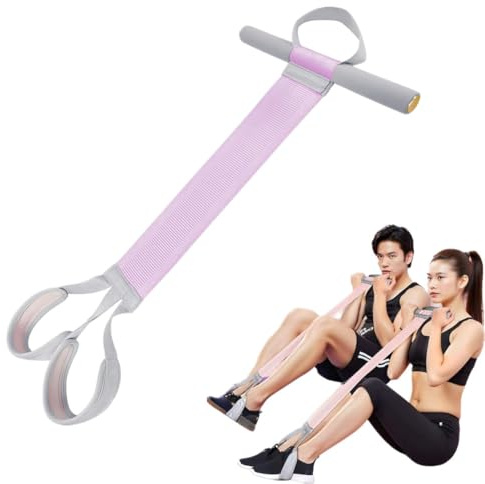 Abdominal Resistance Bands with Foot Pedal, 120lb Strength Training Equipment for Home Gym, Core Workout, Sit-Ups, Yoga & Fitness – Elastic Band for Men & Women (Purple)