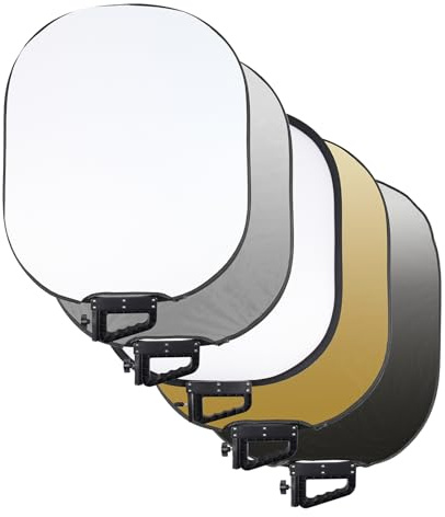 Rollei Réflecteur 5 en 1 Pliable 72 x 90 cm Diffuseur Lumiere Photo Léger et Compact 700 g pour Studio et Éclairage Extérieur avec Sac de Transport, Reflecteur-Lumiere-Photo-Studio-Pliable