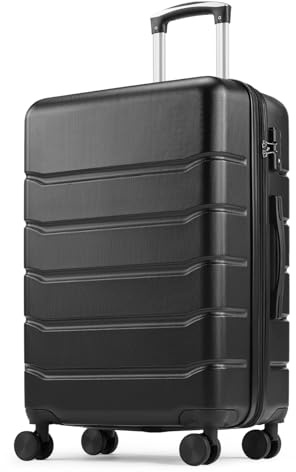 Sweetcrispy Carry on Luggage, Hard Shell ABS Suitcase with Double Spinner Wheels, Lightweight Expandable Rolling Suit Case with TSA Lock, 20 Inch Bronze Black