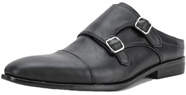 MGGMOKAY Anzugschuhe Herren Business Loafer Freizeit Monkstrap Schuhe,Schwarz,45